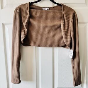 NWT Rabbit Rose 2-Piece Ribbed Long Sleeve Crop Set | Size XL
